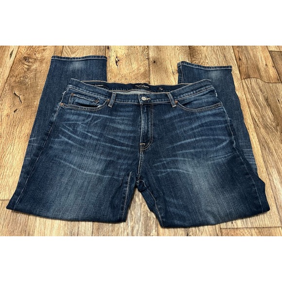Lucky Brand Jeans 221 Straight Tagged 38/30 Measure 40/31 Dark Wash Stretch - Picture 1 of 4